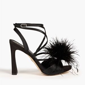 Sam Edelman Black Feathered Heels